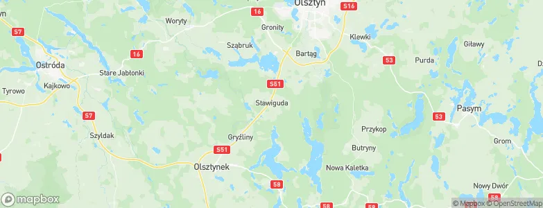 Stawiguda, Poland Map