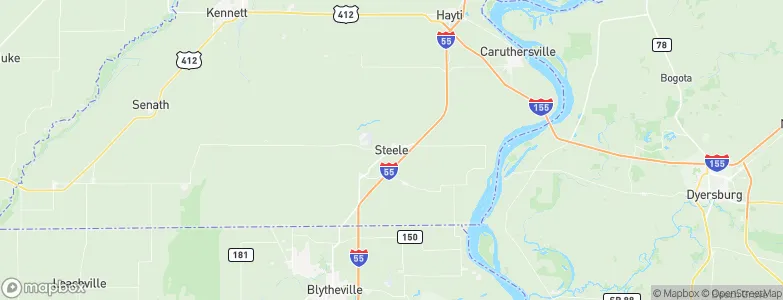 Steele, United States Map