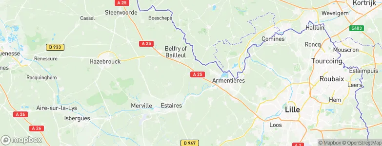 Steenwerck, France Map