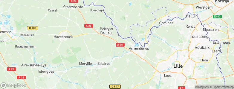 Steenwerck, France Map