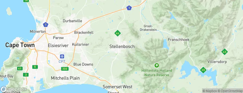 Stellenbosch, South Africa Map