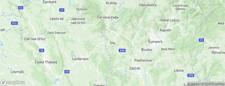Štíty, Czechia Map