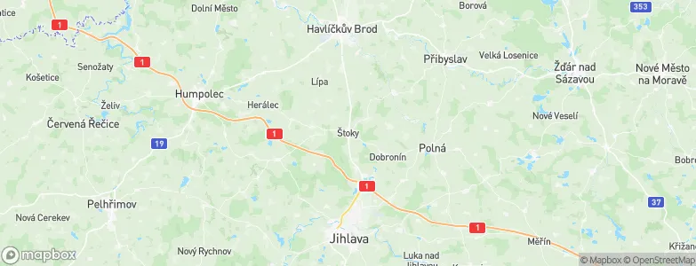 Štoky, Czechia Map