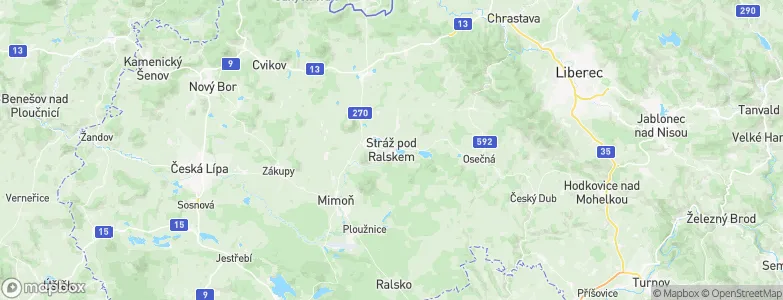 Stráž pod Ralskem, Czechia Map
