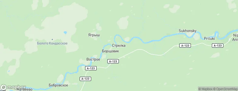 Strelka, Russia Map