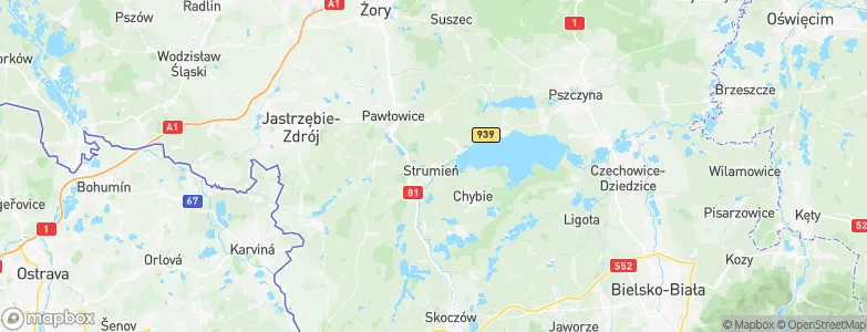 Strumień, Poland Map