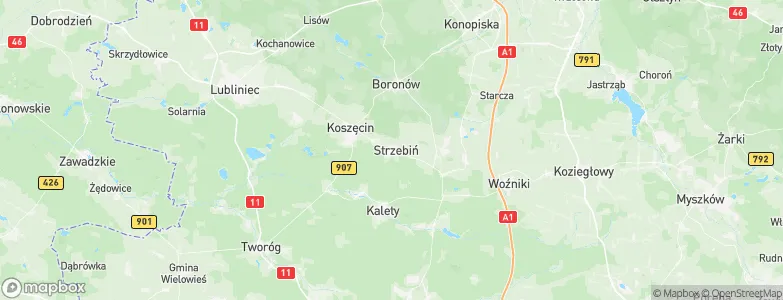 Strzebiń, Poland Map