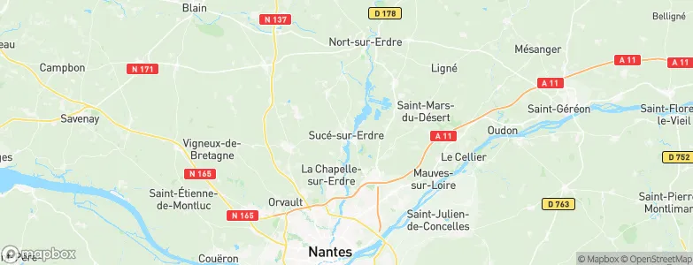 Sucé-sur-Erdre, France Map