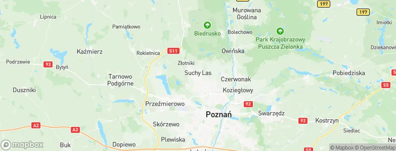 Suchy Las, Poland Map