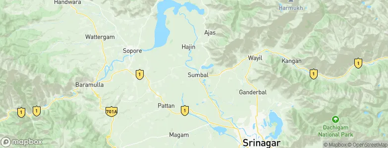 Sumbal, India Map