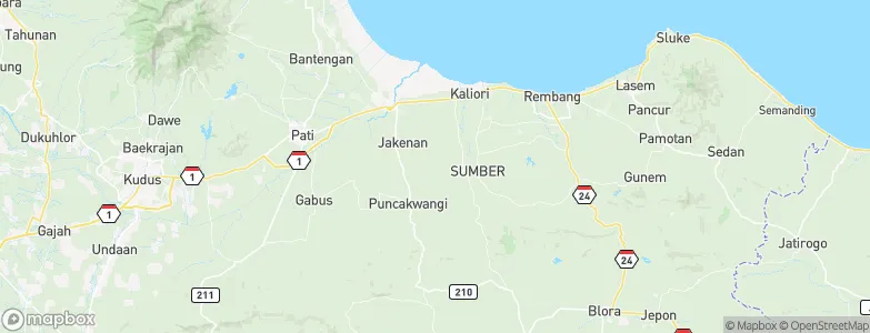 Sumberan, Indonesia Map