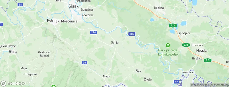 Sunja, Croatia Map