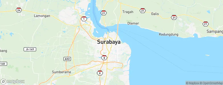 Surabaya, Indonesia Map