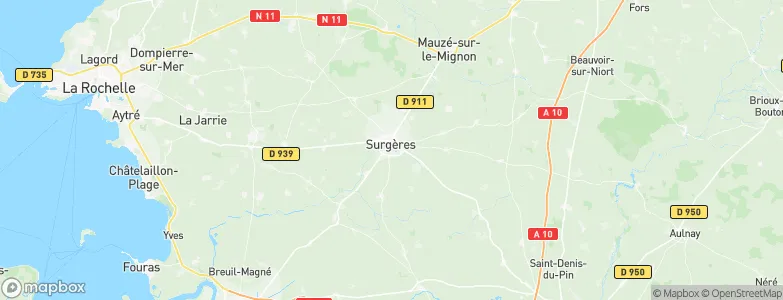 Surgères, France Map