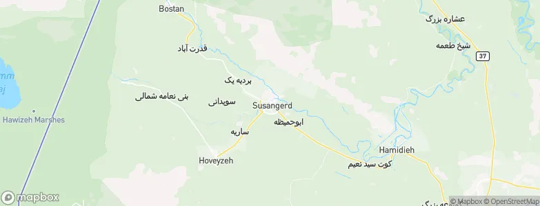 Sūsangerd, Iran Map