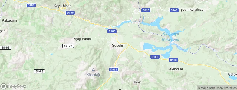 Suşehri, Turkey Map