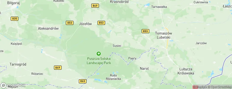 Susiec, Poland Map