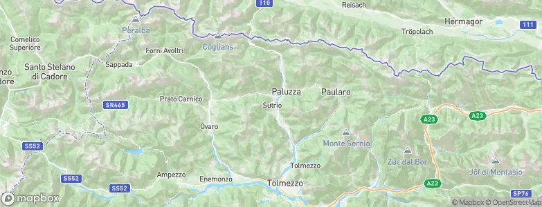 Sutrio, Italy Map
