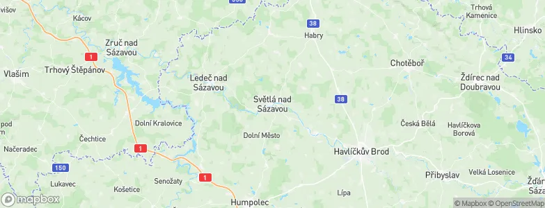 Světlá nad Sázavou, Czechia Map