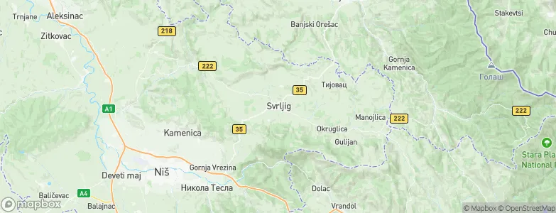 Svrljig, Serbia Map