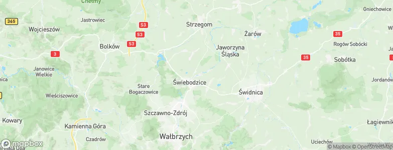 Świebodzice, Poland Map