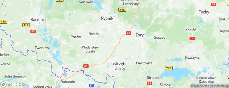 Świerklany Dolne, Poland Map
