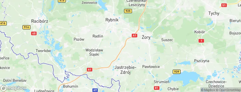 Świerklany, Poland Map