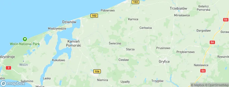 Świerzno, Poland Map