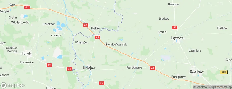 Świnice Warckie, Poland Map