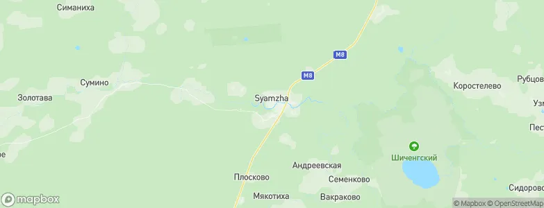 Syamzha, Russia Map