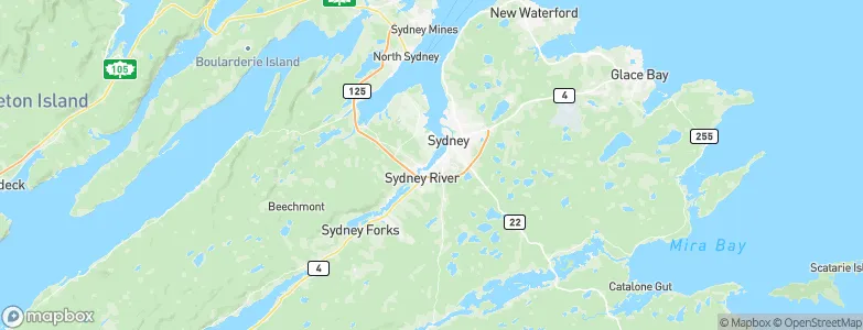 Sydney River, Canada Map