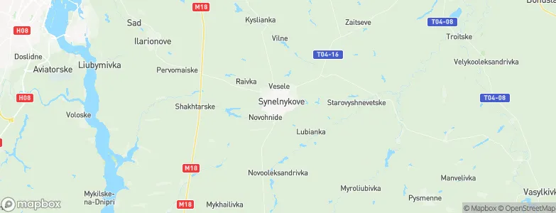 Synel'nykove, Ukraine Map