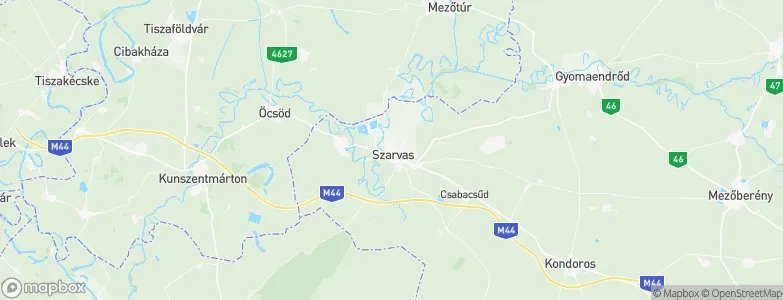 Szarvas, Hungary Map