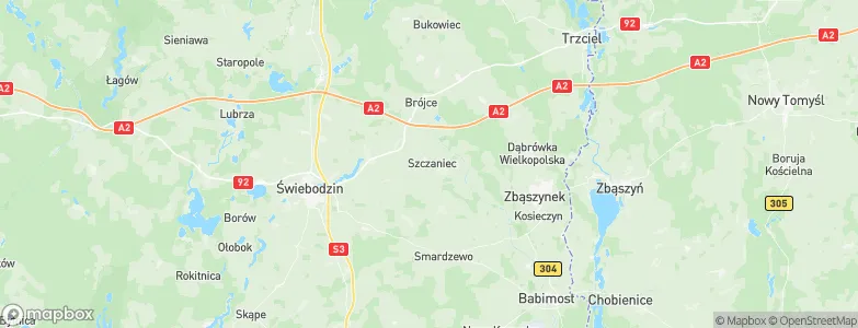 Szczaniec, Poland Map