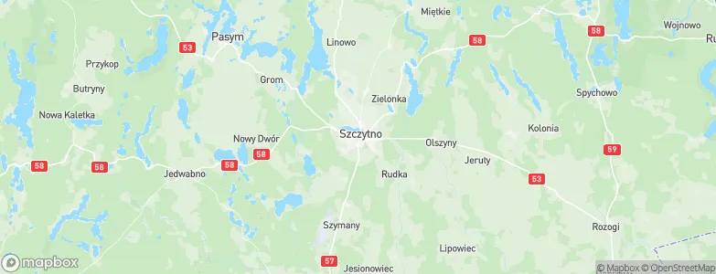Szczytno, Poland Map