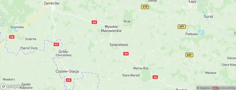 Szepietowo, Poland Map