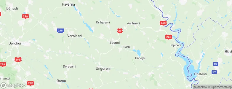 Săveni, Romania Map