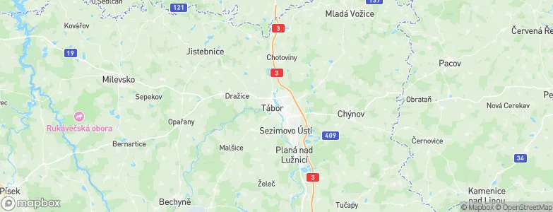 Tábor District, Czechia Map