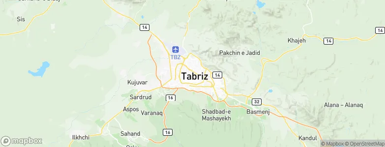 Tabriz, Iran Map