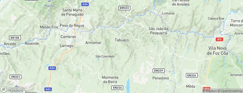 Tabuaço Municipality, Portugal Map