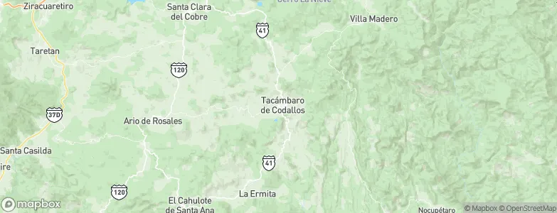 Tacámbaro de Codallos, Mexico Map