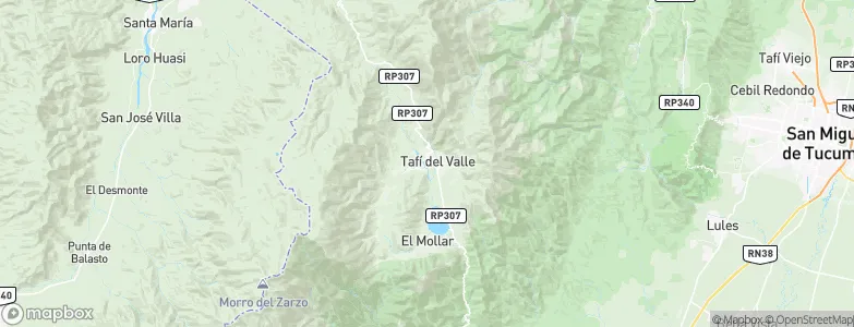 Tafí del Valle, Argentina Map