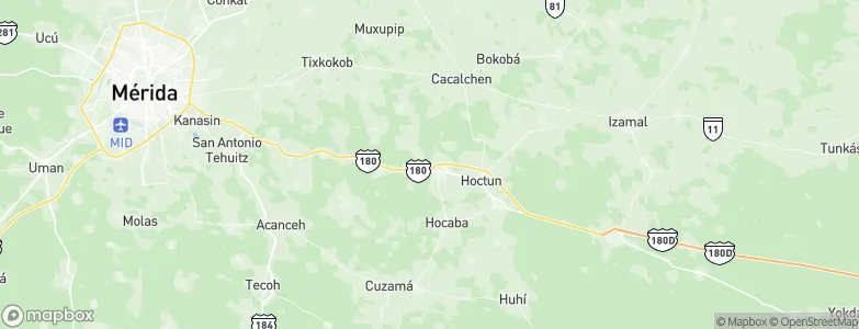 Tahmek, Mexico Map