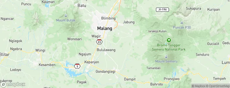 Tajinan, Indonesia Map