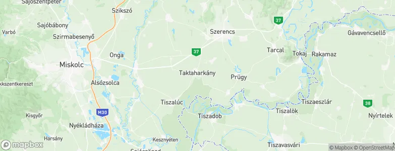 Taktaharkány, Hungary Map