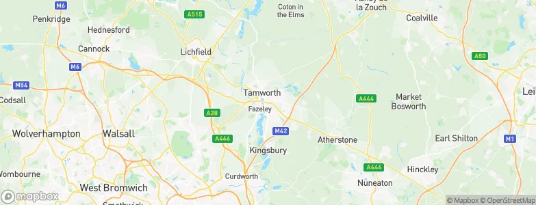 Tamworth District, United Kingdom Map