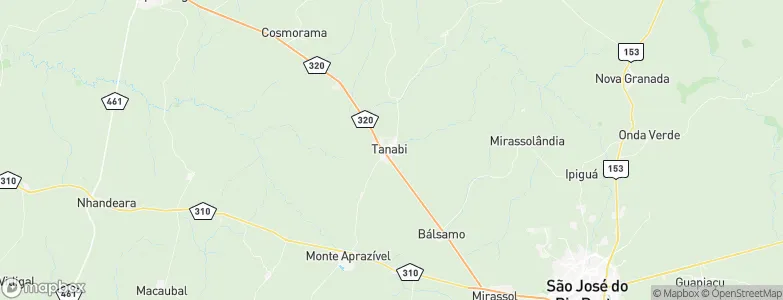 Tanabi, Brazil Map