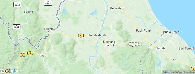 Tanah Merah, Malaysia Map