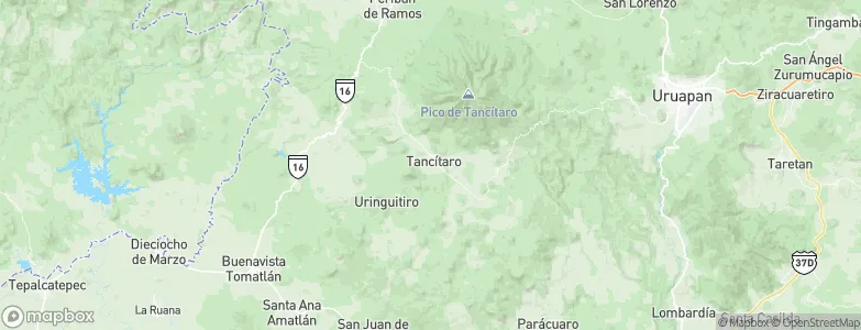 Tancítaro, Mexico Map