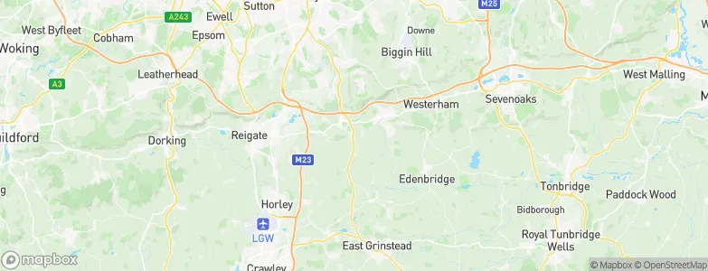 Tandridge District, United Kingdom Map